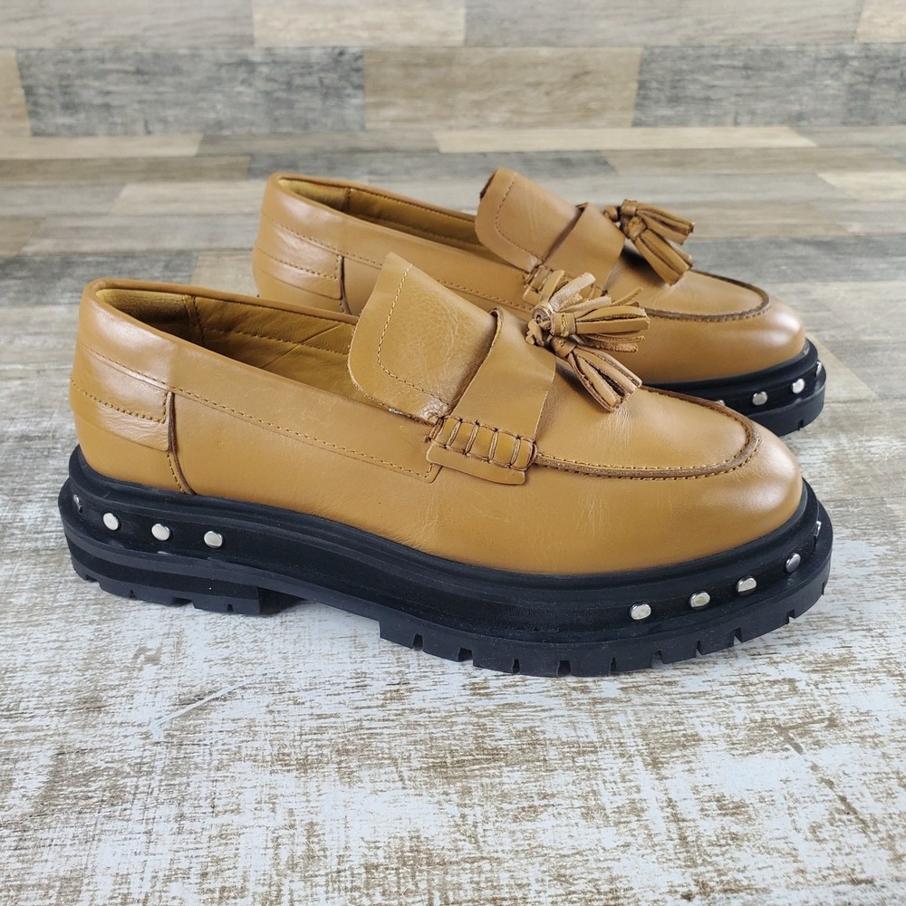 Free People Teagan Tassel Loafers Shoes Womens Sz 9 Caramel Cafe Goth Gothic